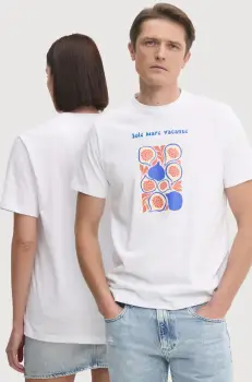 Drivemebikini tricou din bumbac Sole Mare Vacanze culoarea alb, cu imprimeu imagine