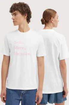 Drivemebikini tricou din bumbac Sole Mare Vacanze culoarea alb, cu imprimeu imagine