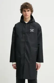Drole de Monsieur geaca La Parka Slogan barbati, culoarea negru, de tranzitie, PERM-CT130-PA014-BL imagine