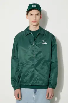 Drole de Monsieur geaca La Veste Slogan barbati, culoarea verde, de tranzitie, PERM-JT183-PA014-DGN imagine