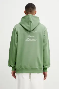 Drole de Monsieur hanorac cu gluga pentru barbati, din bumbac Le Hoodie Slogan Calligraphy imagine