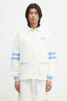 Drole de Monsieur hanorac de bumbac Le Veste AprEs-sport barbati, culoarea alb, uni, G-JT227-CO162-OW imagine