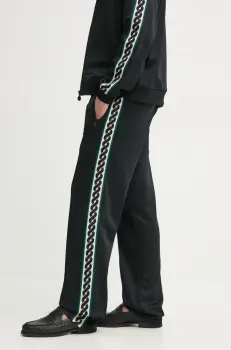 Drole de Monsieur pantaloni de trening Le Pantalon Survet' culoarea negru, cu imprimeu, PERM-SP007-PL135-BL imagine