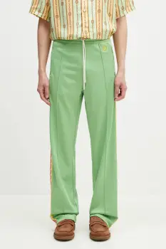 Drole de Monsieur pantaloni de trening Le Track Pants Tresse barbati, culoarea verde, cu imprimeu, G-SP007-PL135-AV imagine