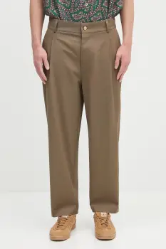 Drole de Monsieur pantaloni Le Pantalon Cropped Twill culoarea bej, drept, H.BP155.CO214 imagine