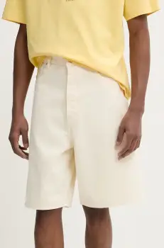 Drole de Monsieur pantaloni scurti din bumbac Le Short Baggy barbati, culoarea bej, G-BS147-CO188-OW imagine