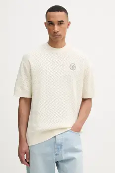 Drole de Monsieur tricou tricotat pentru barbati, din bumbac Maille Ajouree D Miroir imagine