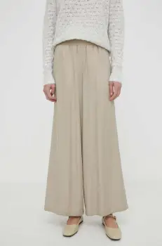 Drykorn pantaloni CEILING femei, culoarea bej, lat, high waist, 130005 80758 imagine