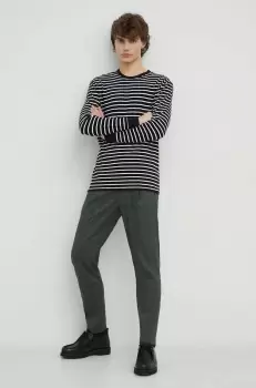 Drykorn pantaloni din in culoarea verde, mulata imagine