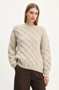 Drykorn pulover de lana femei, culoarea bej, calduros, 423093 88539 imagine