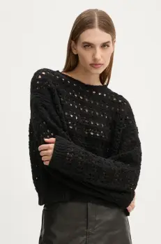 Drykorn pulover de lana femei, culoarea negru, 422088 88583 imagine