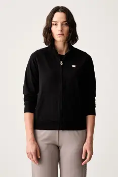 EA7 Emporio Armani hanorac cu fermoar pentru femei din bumbac cu elastan imagine