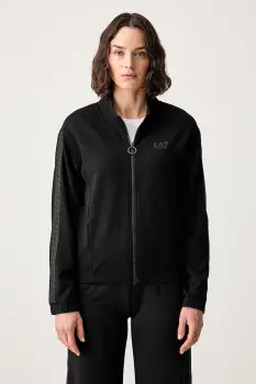 EA7 Emporio Armani hanorac cu fermoar si gluga pentru femei imagine