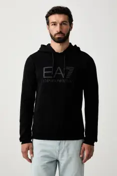 EA7 Emporio Armani hanorac cu gluga pentru barbati din bumbac imagine