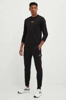 EA7 Emporio Armani pantaloni de trening din bumbac imagine