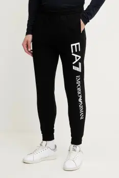 EA7 Emporio Armani pantaloni de trening din bumbac imagine