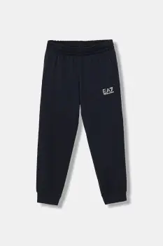 EA7 Emporio Armani pantaloni de trening din bumbac pentru copii imagine