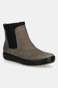 Ecco cizme Soft 7 Tred Chelsea Gtx culoarea verde, cu toc plat, 450463-02559 imagine