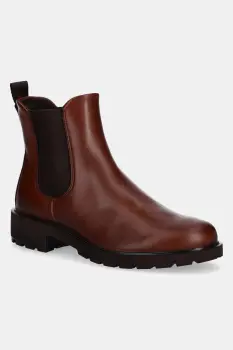 Ecco ghete chelsea de piele Metro Vienna Chelsea culoarea maro, cu toc plat, 231323-01014 imagine