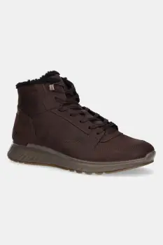 Ecco pantofi din nubuc Exostride Mid Warm culoarea maro, 835414-02178 imagine