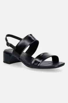 Ecco sandale cu toc jos din piele Livia 35 imagine