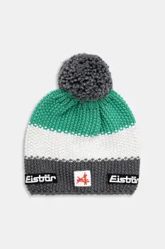 Eisbar caciula din amestec de lana Star Pompon MU SA culoarea verde, E33172 imagine