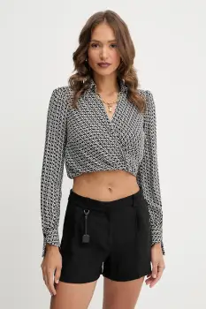 Elisabetta Franchi bluza culoarea negru, cu imprimeu, CAS0256E2 imagine