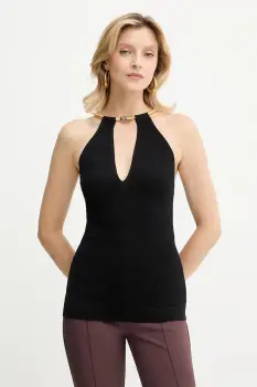 Elisabetta Franchi bluza culoarea negru, uni, TK55S56E2 imagine