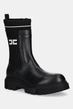 Elisabetta Franchi cizme chelsea din piele pentru copii culoarea negru, F4A5-E0424 imagine