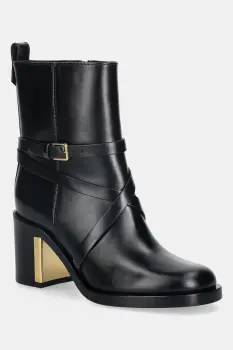 Elisabetta Franchi cizme de piele culoarea negru, cu toc drept, SA85B56E2 imagine