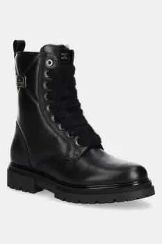 Elisabetta Franchi cizme de piele culoarea negru, F4A5-E0432 imagine