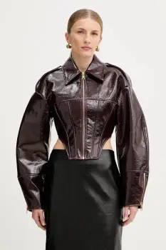 Elisabetta Franchi geaca culoarea bordo, de tranzitie, GB00458E2 imagine