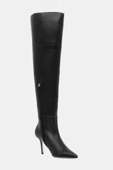 Elisabetta Franchi ghete de piele culoarea negru, cu toc cui, SA04L56E2 imagine