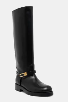 Elisabetta Franchi ghete de piele culoarea negru, cu toc plat, SA57B56E2 imagine