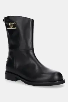 Elisabetta Franchi ghete din piele pentru copii culoarea negru, F4A5-E0445 imagine