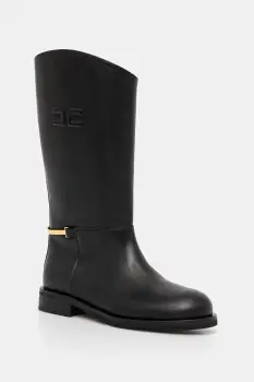 Elisabetta Franchi ghete din piele pentru copii culoarea negru, F4A6-E0449 imagine