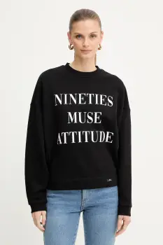 Elisabetta Franchi hanorac de bumbac culoarea negru, cu imprimeu, MD01D56E2 imagine