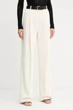 Elisabetta Franchi pantaloni culoarea bej, fason tigareta, high waist, PA12556E2 imagine
