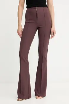 Elisabetta Franchi pantaloni culoarea bordo, evazati, high waist, PA12256E2 imagine