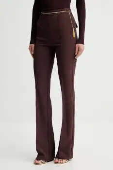 Elisabetta Franchi pantaloni culoarea bordo, evazati, high waist, PA14157E2 imagine