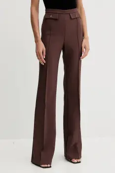 Elisabetta Franchi pantaloni culoarea maro, drept, high waist, PA12156E2 imagine