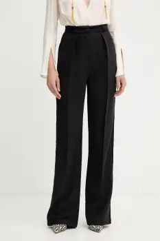 Elisabetta Franchi pantaloni culoarea negru, drept, high waist, PA12656E2 imagine