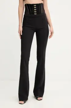 Elisabetta Franchi pantaloni culoarea negru, evazati, high waist, PA13257E2 imagine