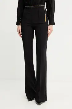Elisabetta Franchi pantaloni culoarea negru, evazati, high waist, PA14157E2 imagine