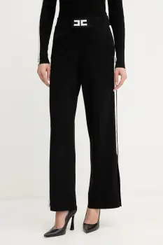 Elisabetta Franchi pantaloni de trening culoarea negru, cu imprimeu, KP69S56E2 imagine