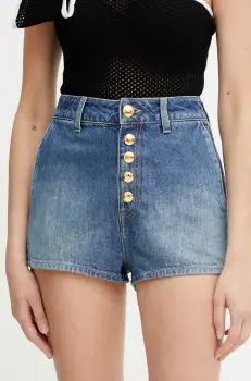 Elisabetta Franchi pantaloni scurti jeans femei, neted, high waist, HJ35I51E2 imagine