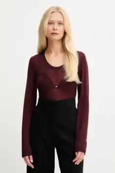 Elisabetta Franchi pulover din amestec de lana culoarea bordo, light, MK35S57E2 imagine