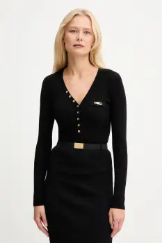 Elisabetta Franchi pulover din amestec de matase culoarea negru, MK12B56E2 imagine