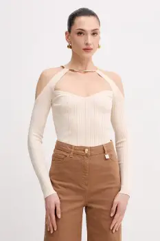 Elisabetta Franchi pulover pentru femei, cu amestec de vascoza imagine