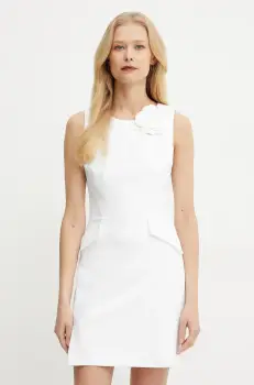 Elisabetta Franchi rochie culoarea alb, mini, mulata, AB77351E2 imagine